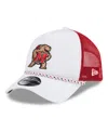 New Era Men's White/red Maryland Terrapins Court Sport Foam A-frame 9forty Adjustable Trucker Hat In White,red