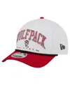 New Era Men's White/red Nc State Wolfpack Arch Two-tone Rope 9forty A-frame M-crown Adjustable Hat In White