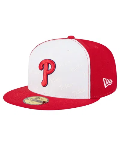 New Era Men's White/red Philadelphia Phillies Repeat 59fifty Fitted Hat In Multi