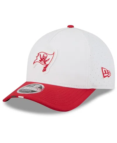 New Era Men's White/red Tampa Bay Buccaneers 2025 Nfl Training Camp A-frame 9forty Adjustable Hat In Multi