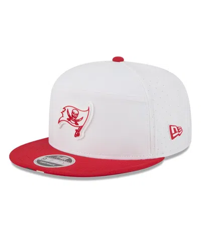 New Era Men's White/red Tampa Bay Buccaneers 2025 Nfl Training Camp Split Panel 9fifty Snapback Hat
