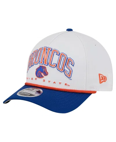 New Era Men's White/royal Boise State Broncos Arch Two-tone Rope 9forty A-frame M-crown Adjustable Hat In Blue