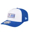 New Era Men's White/royal Boise State Broncos Perforated Patched 9seventy Adjustable Hat In Blue