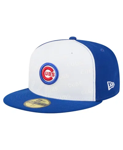 New Era Men's White/royal Chicago Cubs Repeat 59fifty Fitted Hat In Multi