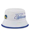 New Era Men's White/royal Golden State Warriors 2025 Nba Draft Nylon Bucket Hat