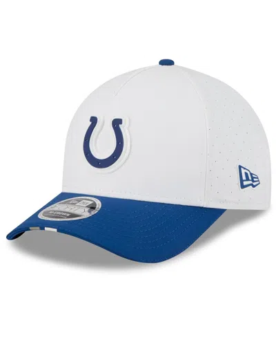 New Era Men's White/royal Indianapolis Colts 2025 Nfl Training Camp A-frame 9forty Adjustable Hat