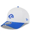 New Era Men's White/royal Los Angeles Rams 2025 Nfl Training Camp A-frame 9forty Adjustable Hat