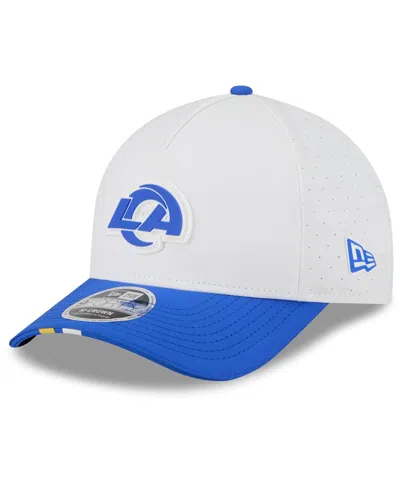 New Era Men's White/royal Los Angeles Rams 2025 Nfl Training Camp A-frame 9forty Adjustable Hat