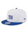 New Era Men's White/royal New York Giants 2025 Nfl Training Camp Split Panel 9fifty Snapback Hat