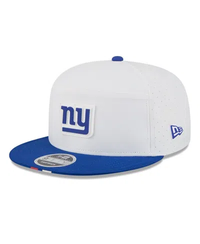 New Era Men's White/royal New York Giants 2025 Nfl Training Camp Split Panel 9fifty Snapback Hat