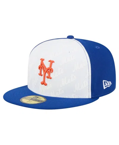 New Era Men's White/royal New York Mets Repeat 59fifty Fitted Hat In Multi