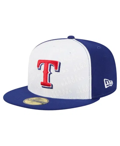 New Era Men's White/royal Texas Rangers Repeat 59fifty Fitted Hat In Multi