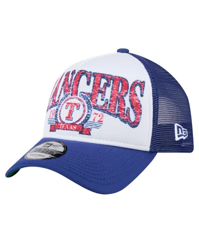 New Era Men's White/royal Texas Rangers Trucker A-frame 9forty Adjustable Hat In Multi