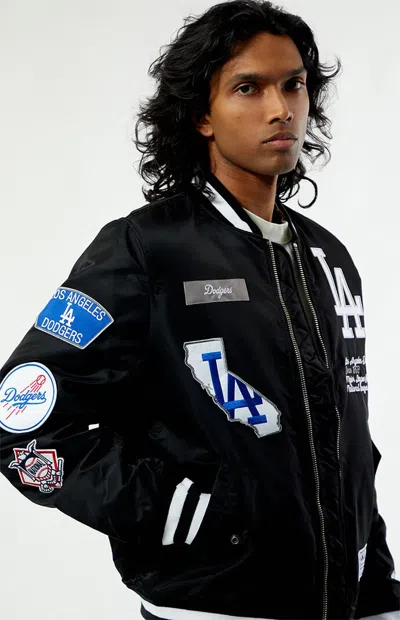 New Era Men's X Alpha Industries La Dodgers Bomber Jacket In Black