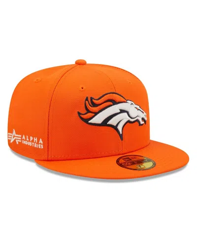 New Era Men's X Alpha Industries Orange Denver Broncos Alpha 59fifty Fitted Hat