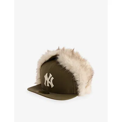 New Era Mens 59fity New York Yankees Mlb Dogear Cotton Canvas Fitted Cap Beige / Khaki