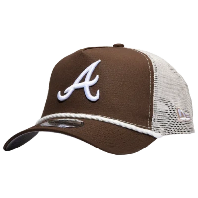 New Era Mens Atlanta Braves  Atlanta Braves 9forty A-frame Trucker Rope Cap In Brown