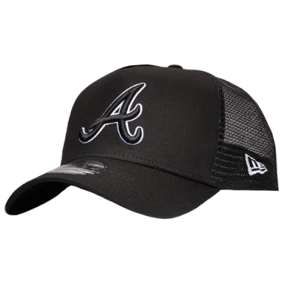 New Era Mens Atlanta Braves  Braves 9forty Trucker Cap In Black/white