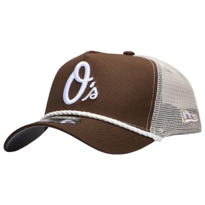 New Era Mens Baltimore Orioles  Orioles 9forty A-frame Trucker Rope Cap In White/brown