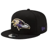 New Era Black Baltimore Ravens Basic 9fifty Adjustable Snapback Hat In Black/purple