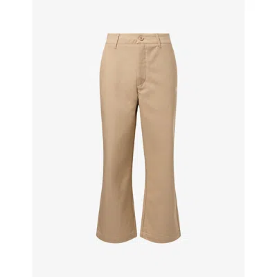New Era Mens Athletics Mlb Logo-embroidered Cotton Chinos Beige In Multi