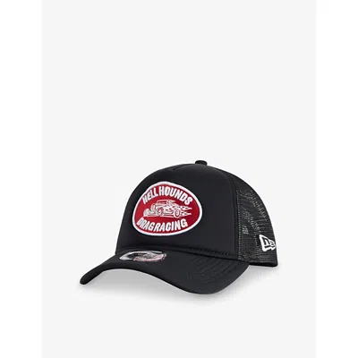 New Era Mens Black 9forty Graphic Patch A-frame Stretch-woven Trucker Cap