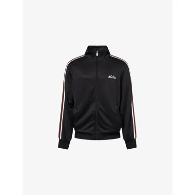 New Era Mens Black Script Logo-embroidered Stretch-woven Track Jacket In Blue