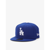 New Era Mens Blue 59fifty La Dodgers Brand-embroidered Woven Baseball Cap In Blue