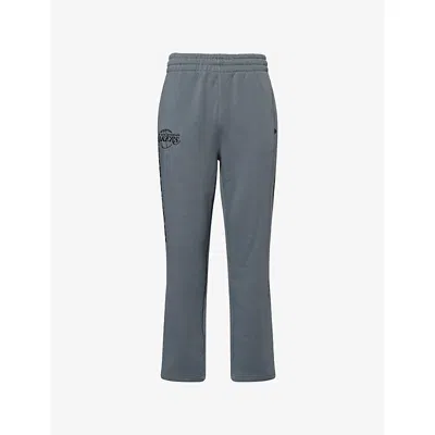 New Era Mens  La Lakers Nba Straight-leg Cotton-blend Jogging Bottoms In Blue