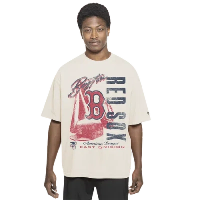 New Era Mens Boston Red Sox Batter Short Sleeve T-shirt In White