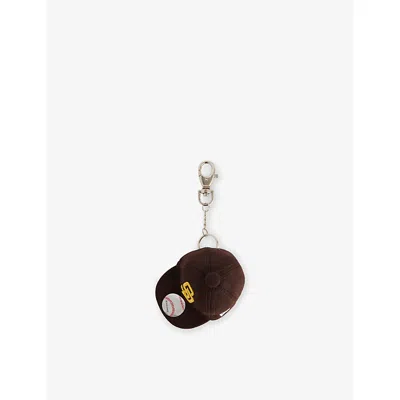 New Era Mens Brown Logo-embroidered Woven Key-chain