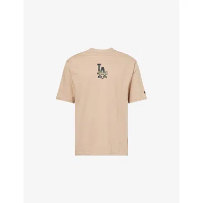 New Era Mens Camel La Dodgers Mlb Infill Oversized Cotton T-shirt Xl In Neutral