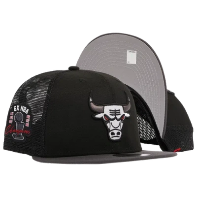 New Era Mens Chicago Bulls  Bulls Retro Hook 13 Flint Trucker Cap In Black/gray