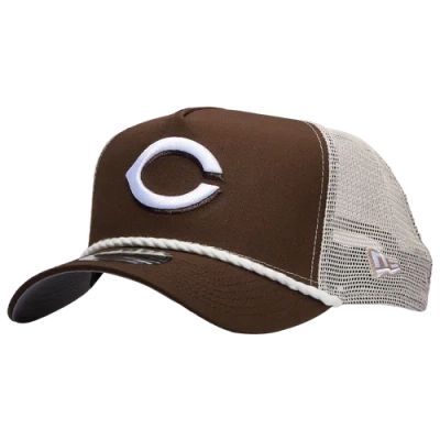 New Era Mens Cincinnati Reds  Cincinnati Reds 9forty A-frame Trucker Rope Cap In Brown