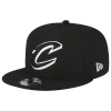 New Era Men's Black Cleveland Cavaliers Evergreen 9fifty Trucker Snapback Hat In Black/white