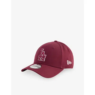 New Era Mens Dark Red 9forty La Dodgers Outline Cotton Baseball Cap In Burgundy