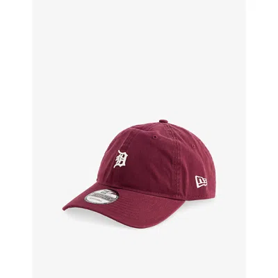 New Era Mens Dark Red 9twenty Detroit Tigers Mini Logo Cotton Baseball Cap