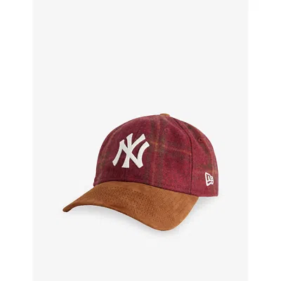 New Era Mens Dark Red 9twenty New York Yankees Loden Wool Baseball Cap