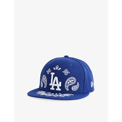 New Era Mens Dk Blue 59fifty Paisley-pattern Woven Baseball Cap