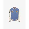 New Era Mens Multi La Lakers Embroidered-patch Wool-blend Varsity Jacket In Blue