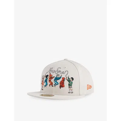 New Era Mens Light Beige 59fifty Squid-game Woven Baseball Cap In White