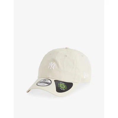 New Era Mens Light Beige 9twenty New York Yankees Mini Logo Cotton Baseball Cap In White
