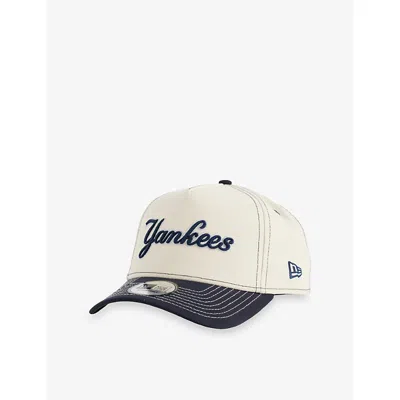 New Era Mens Light Beige New York City Icon Yankees Cotton-twill Cap In White
