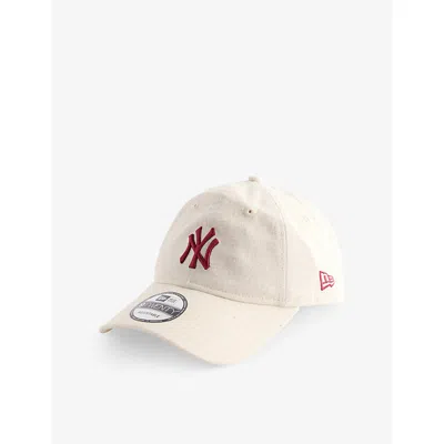 New Era Mens Light Beige New York Yankees Mlb 9twenty Adjustable Linen Cap