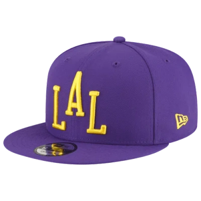 New Era Mens Los Angeles Lakers  Lakers City Edition 23 Snapback Cap In Purple/yellow