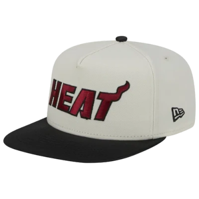 New Era Mens Miami Heat  Heat A Frame Satin Snapback In White