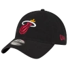 New Era Men's Black Miami Heat Official Team Color 9twenty Adjustable Hat In Black/black