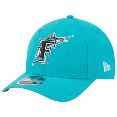New Era Mens Miami Marlins  Marlins Cooperstown 9forty League Cap In Teal/black