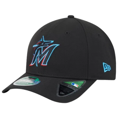 New Era Mens Miami Marlins  Marlins Player Replica 9forty Cap In Black/multi