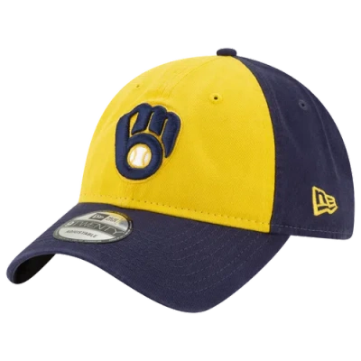 New Era Milwaukee Brewers Authentic Collection 59fifty Fitted Cap In Navy/yellow